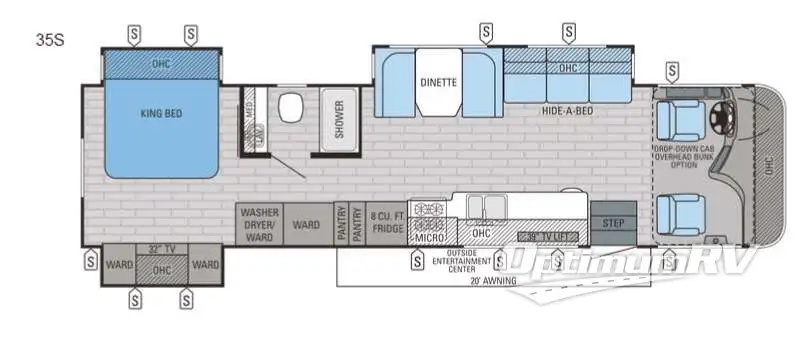 2016 Jayco Precept 35S RV Floorplan Photo