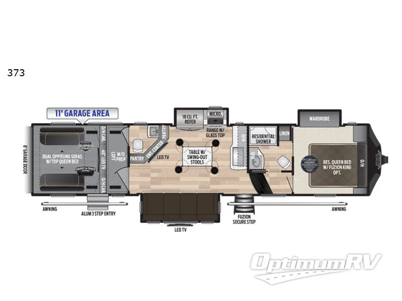 2019 Keystone Fuzion 373 RV Floorplan Photo