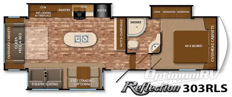 2015 Grand Design Reflection 303RLS RV Floorplan Photo