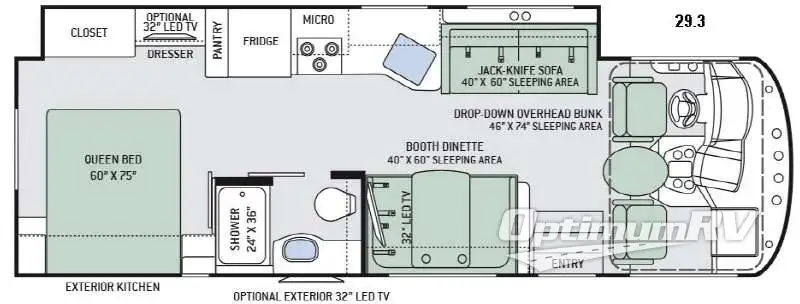 2016 Thor ACE 29.3 RV Floorplan Photo