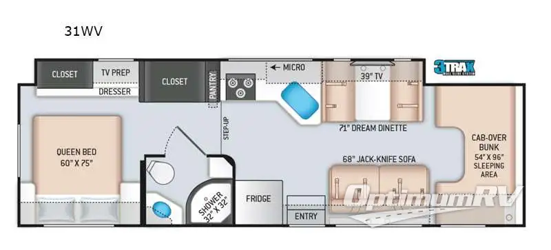 2021 Thor Four Winds 31WV RV Floorplan Photo