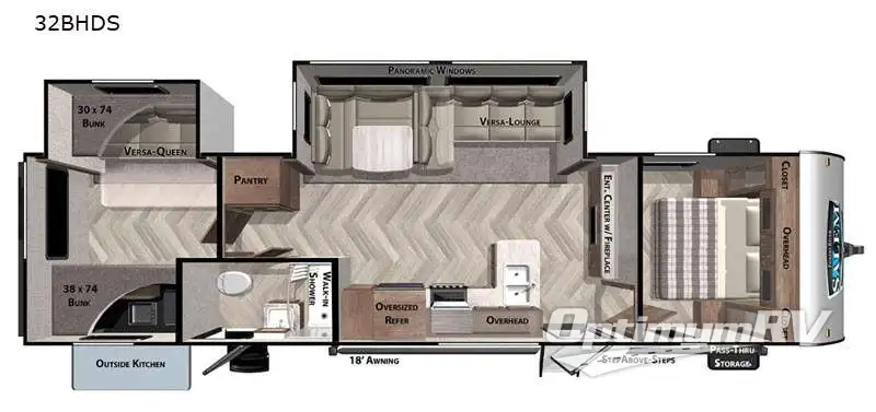 2021 Forest River Salem 32BHDS RV Floorplan Photo