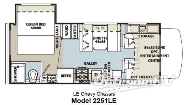 2014 Forest River Forester LE 2251 Chevy RV Floorplan Photo