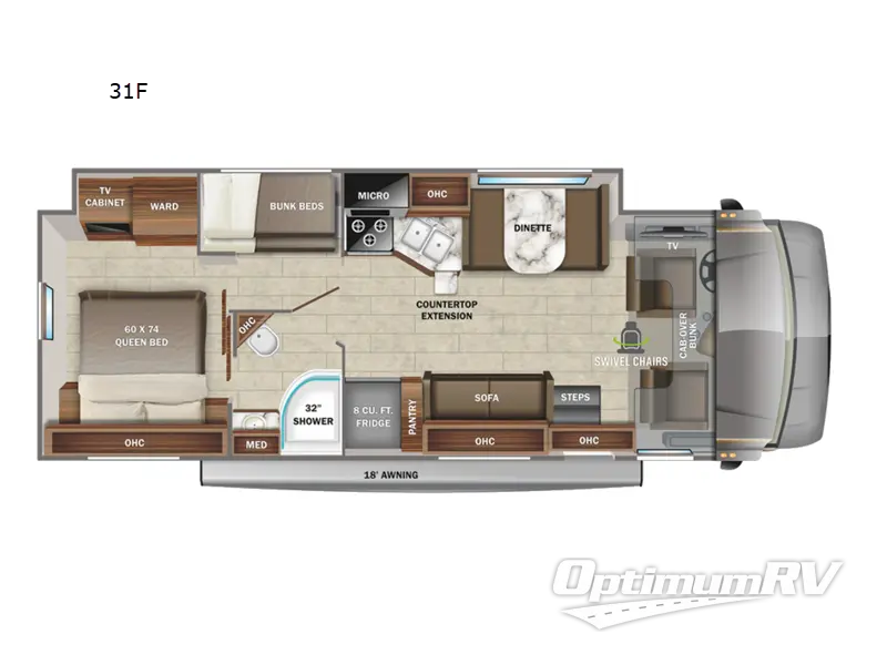 2022 Jayco Greyhawk 31F RV Floorplan Photo