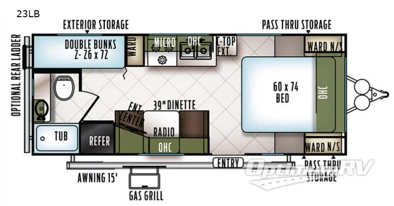 2018 Forest River Flagstaff Micro Lite 23LB RV Floorplan Photo