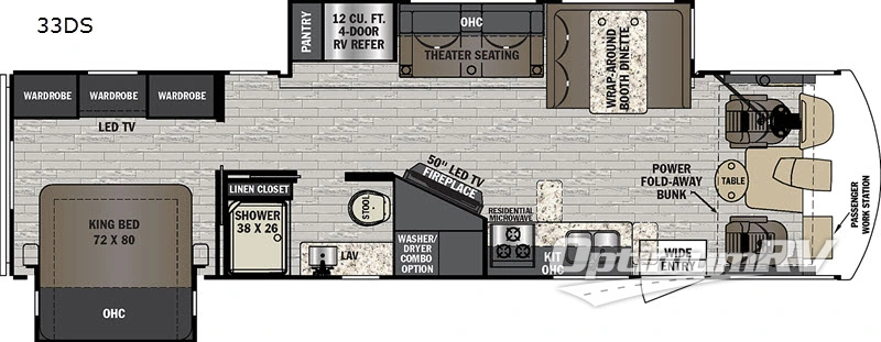 2020 Forest River FR3 33DS RV Floorplan Photo