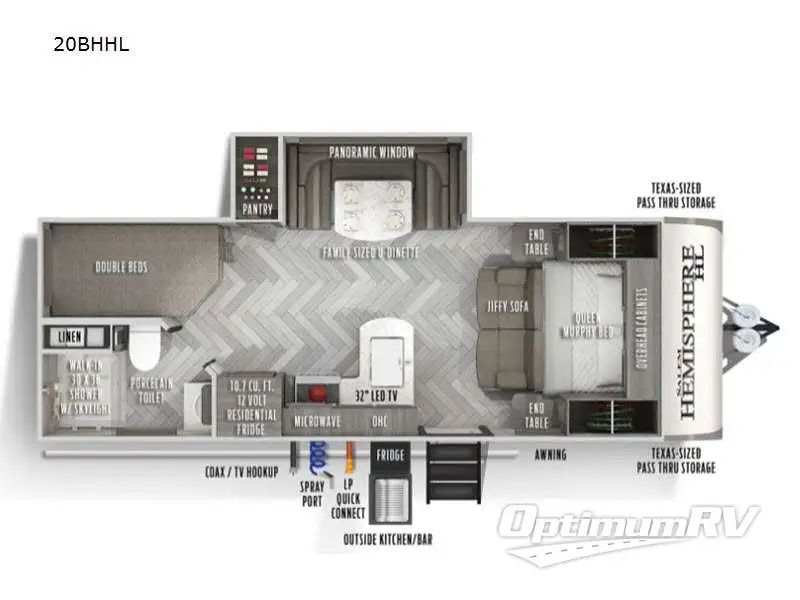 2021 Forest River Salem Hemisphere Hyper-Lyte 20BHHL RV Floorplan Photo