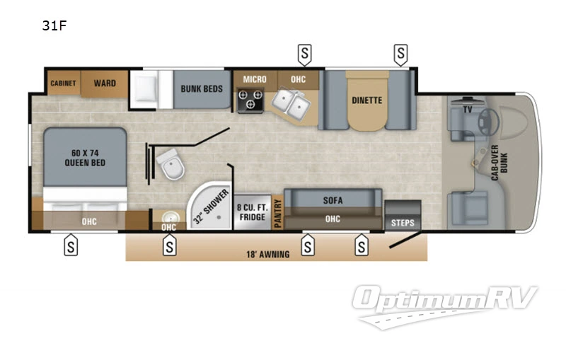 2019 Jayco Redhawk 31F RV Floorplan Photo