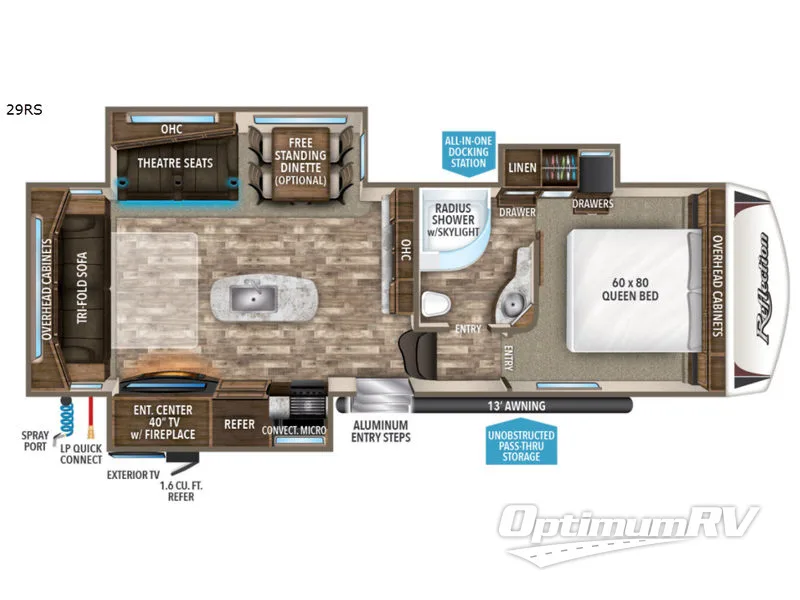 2018 Grand Design Reflection 29RS RV Floorplan Photo