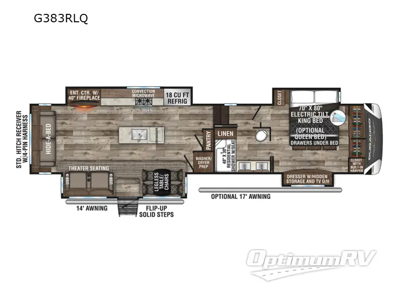 2021 KZ Durango Gold G383RLQ RV Floorplan Photo