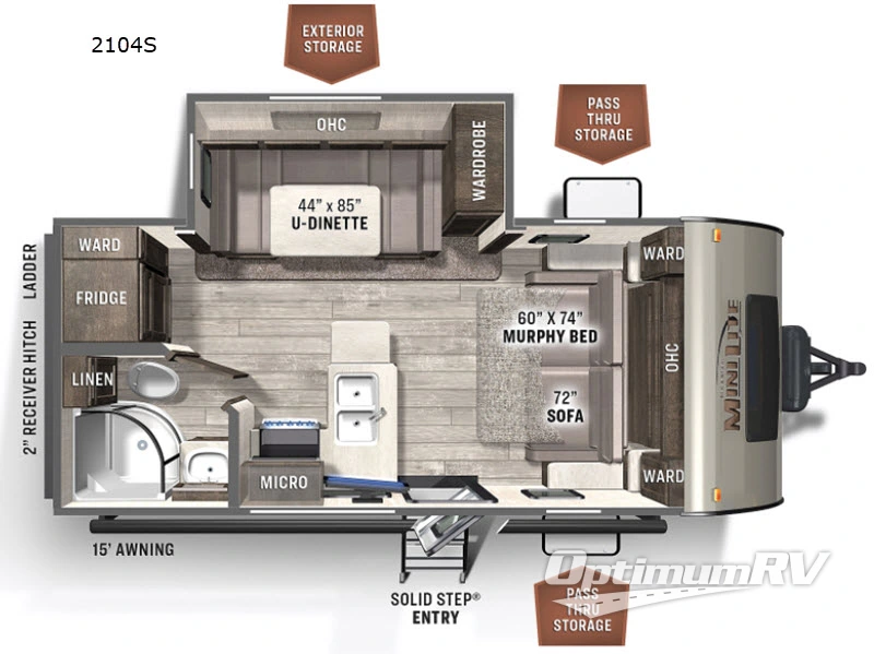 2022 Forest River Rockwood Mini Lite 2104S RV Floorplan Photo