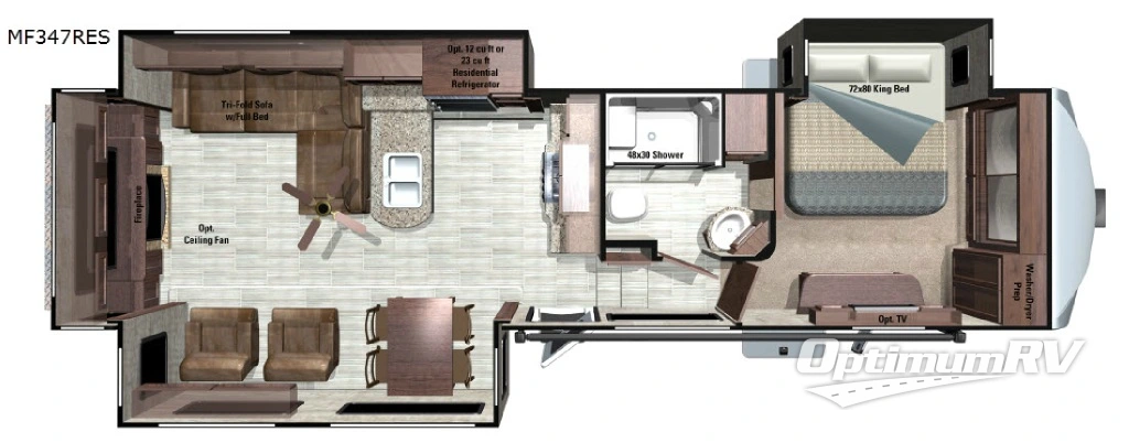 2017 Highland Ridge Mesa Ridge MF347RES RV Floorplan Photo