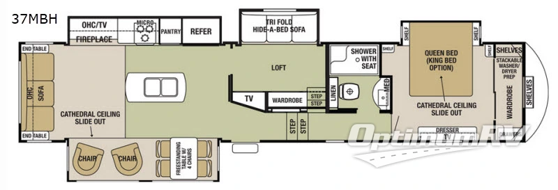 2018 Forest River Cedar Creek Silverback 37MBH RV Floorplan Photo