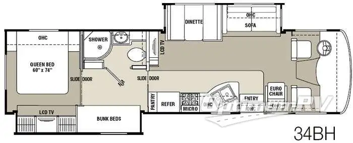 2012 Coachmen Mirada 34BH RV Floorplan Photo