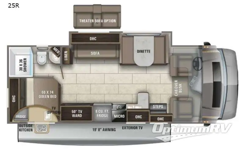 2021 Entegra Odyssey 25R RV Floorplan Photo