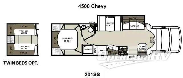 2013 Coachmen Concord 301SS Chevy RV Floorplan Photo