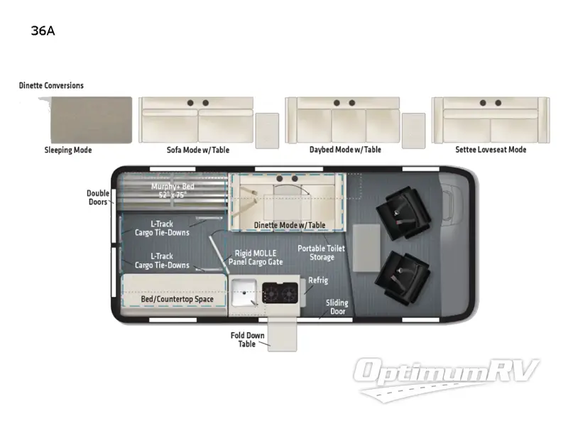 2023 Winnebago Solis Pocket 36A RV Floorplan Photo