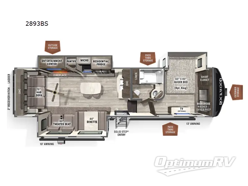 2022 Forest River Rockwood Ultra Lite 2893BS RV Floorplan Photo