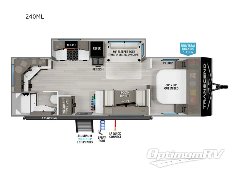 2024 Grand Design Transcend Xplor 240ML RV Floorplan Photo