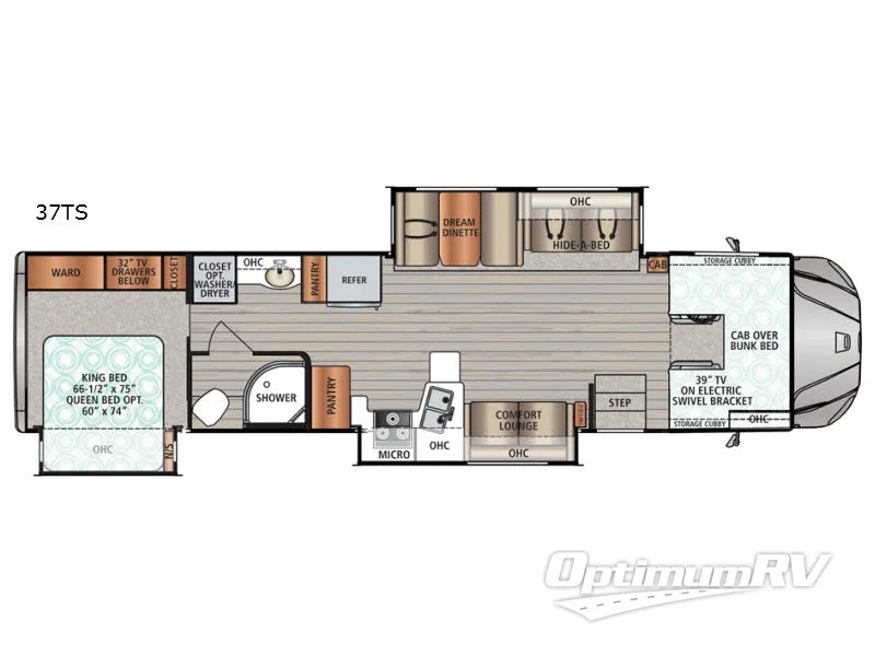 2017 Dynamax FORCE 37TS RV Floorplan Photo