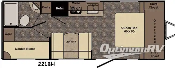 2016 CrossRoads Sunset Trail Ultra Lite 221BH RV Floorplan Photo