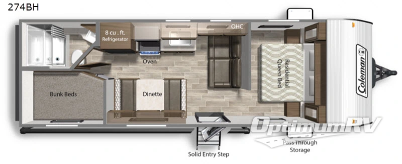 2020 Dutchmen Coleman Lantern LT Series 274BH RV Floorplan Photo