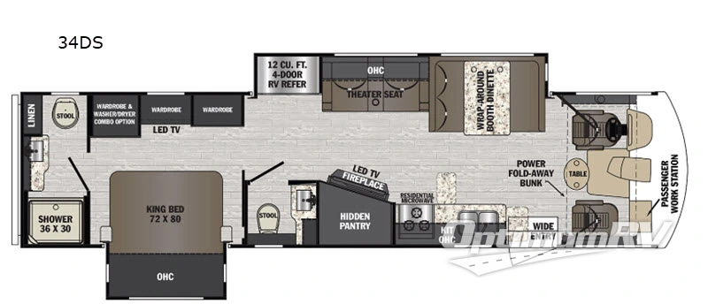 2020 Forest River FR3 34DS RV Floorplan Photo