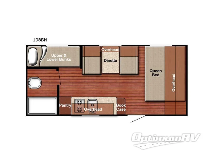 2017 Gulf Stream Ameri Lite Super Lite 198 BH RV Floorplan Photo