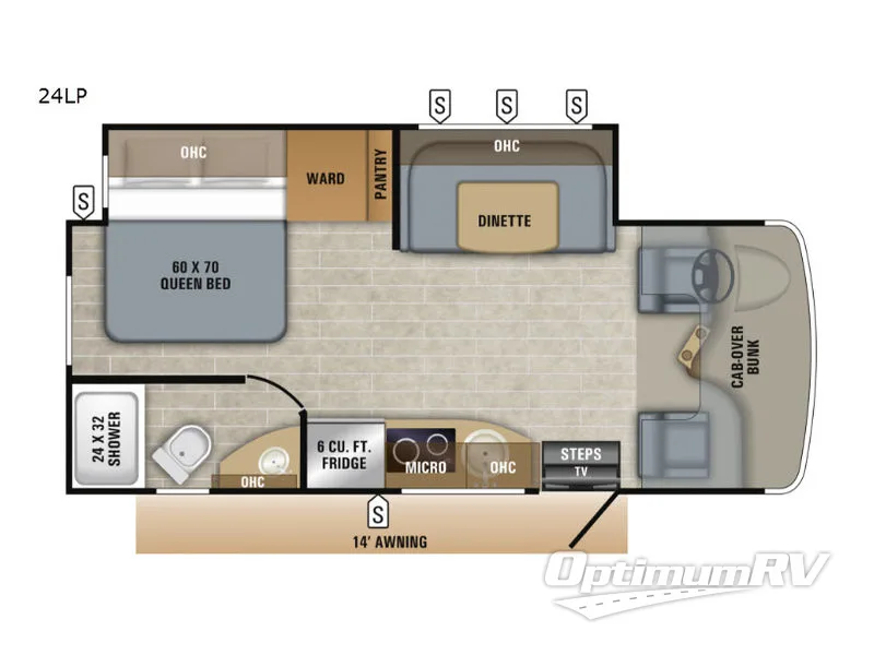 2019 Jayco Melbourne Prestige 24LP RV Floorplan Photo