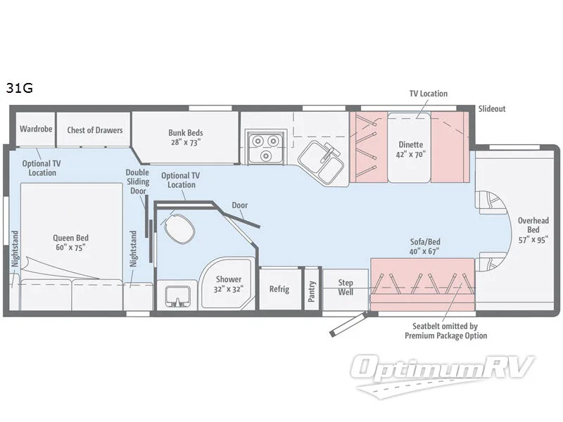 2019 Winnebago Minnie Winnie 31G RV Floorplan Photo