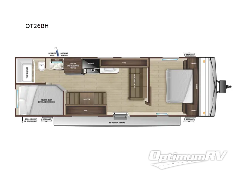 2022 Highland Ridge Open Range Conventional OT26BH RV Floorplan Photo