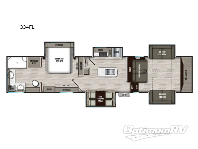 2022 Coachmen Chaparral 334FL RV Floorplan Photo