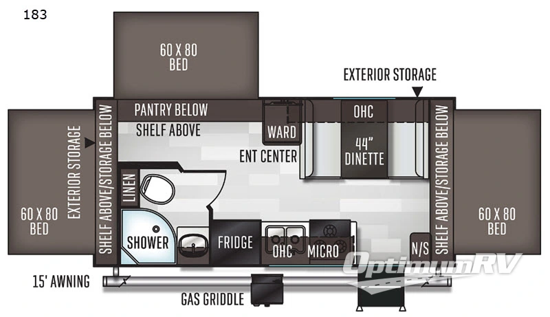 2020 Forest River Flagstaff Shamrock 183 RV Floorplan Photo