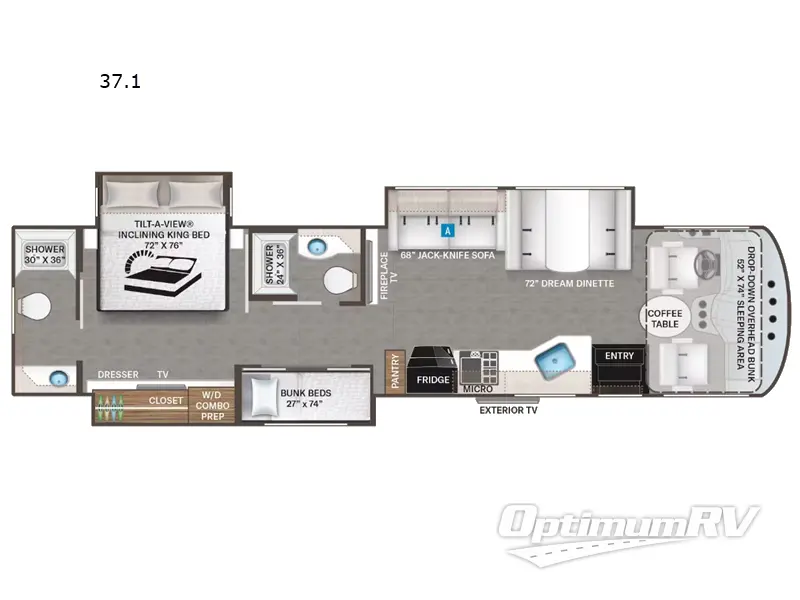 2023 Thor Miramar 37.1 RV Floorplan Photo