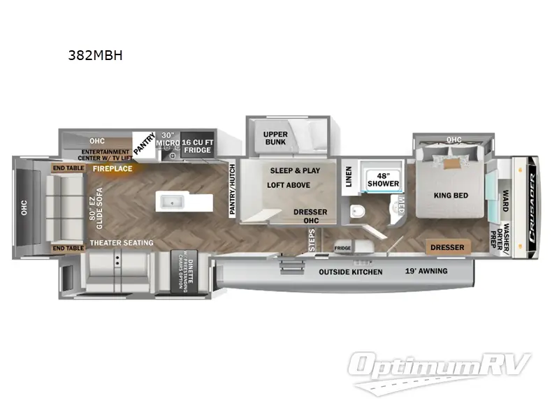 2025 Prime Time Crusader 382MBH RV Floorplan Photo