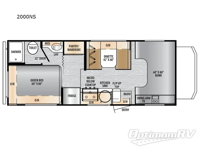 2025 East To West Entrada 2000NS RV Floorplan Photo