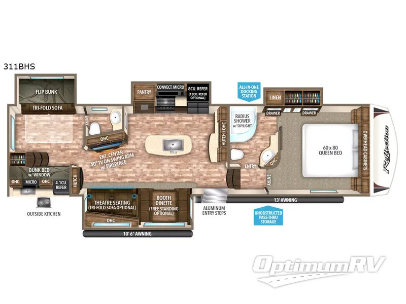 2017 Grand Design Reflection 311BHS RV Floorplan Photo