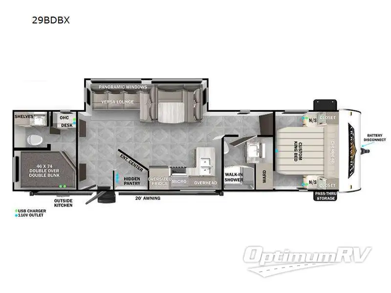 2023 Forest River Wildwood 29BDBX RV Floorplan Photo