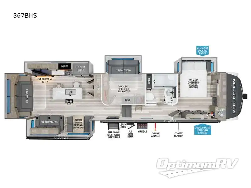 2025 Grand Design Reflection 367BHS RV Floorplan Photo