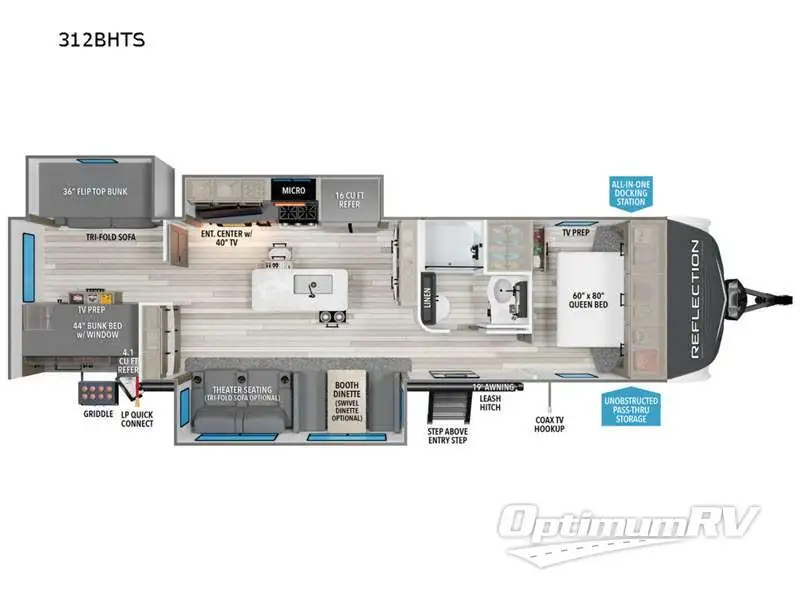 2025 Grand Design Reflection 312BHTS RV Floorplan Photo