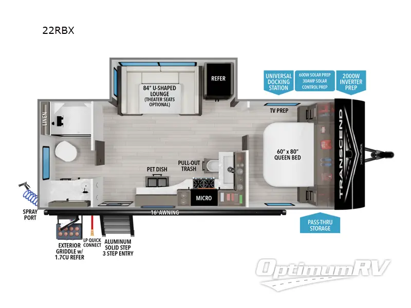 2025 Grand Design Transcend Xplor 22RBX RV Floorplan Photo