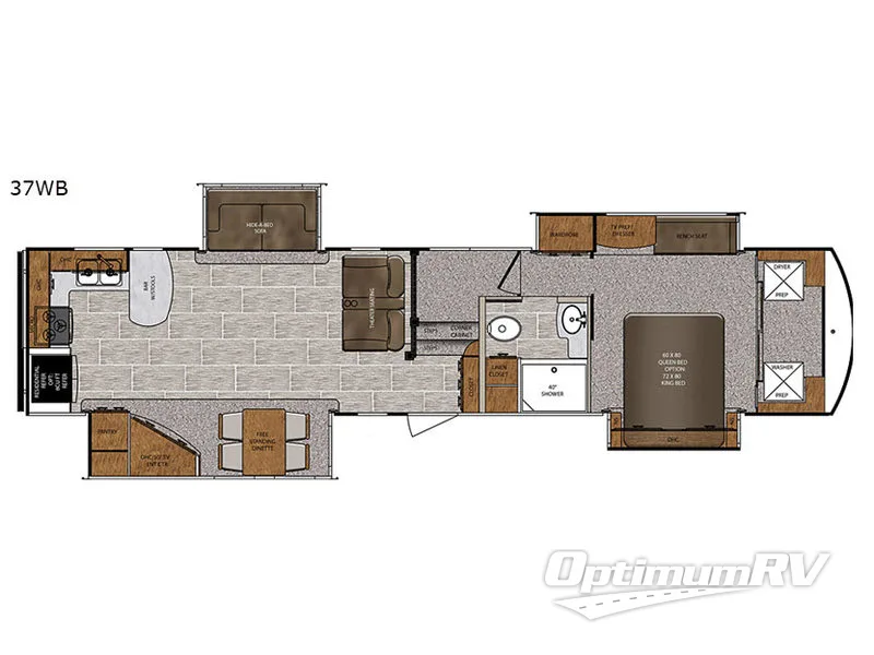 2018 Forest River Wildcat 37WB RV Floorplan Photo