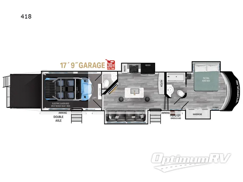 2024 Heartland Torque 418 RV Floorplan Photo