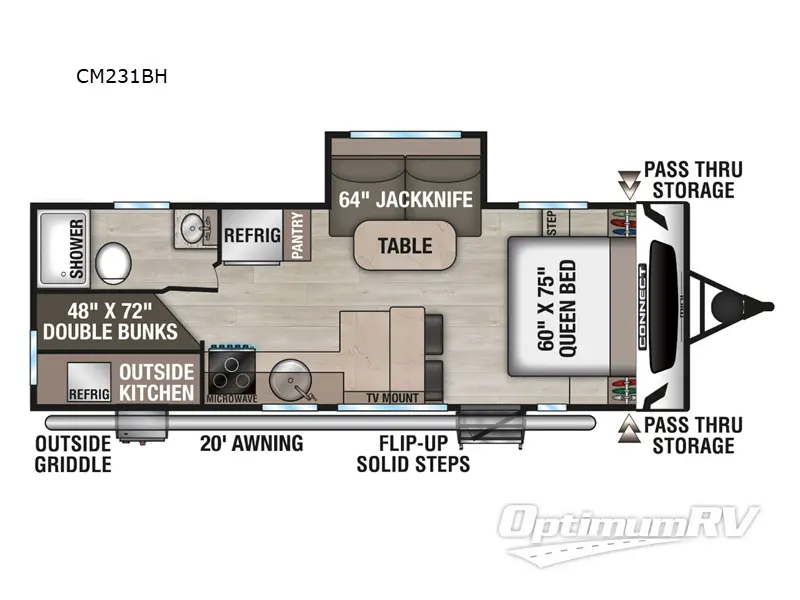 2025 KZ Connect Mini CM231BH RV Floorplan Photo