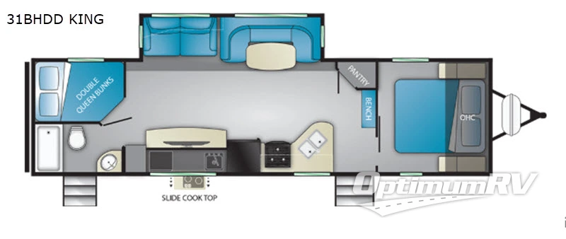 2019 Heartland North Trail 31BHDD King RV Floorplan Photo