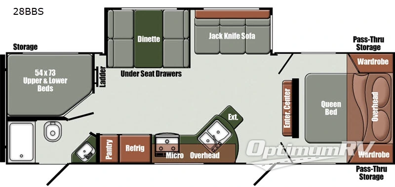 2023 Gulf Stream GEO Signature Series 28BBS RV Floorplan Photo