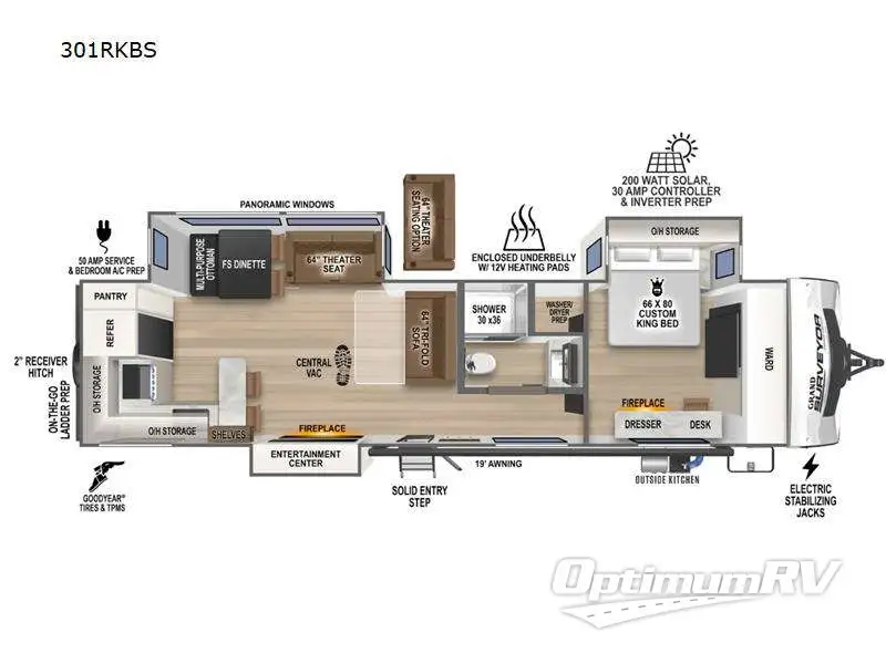 2024 Forest River Grand Surveyor 301RKBS RV Floorplan Photo