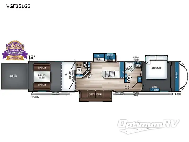 2022 Forest River Vengeance Rogue Armored VGF351G2 RV Floorplan Photo