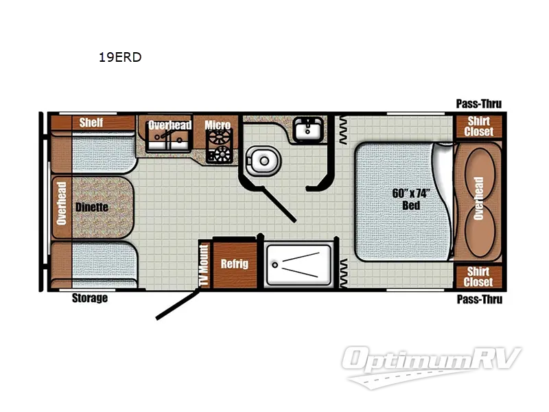 2024 Gulf Stream Vintage Cruiser 19ERD RV Floorplan Photo