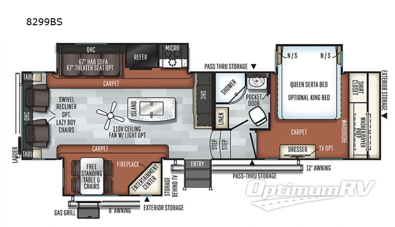 2020 Forest River Rockwood Signature Ultra Lite 8299BS RV Floorplan Photo